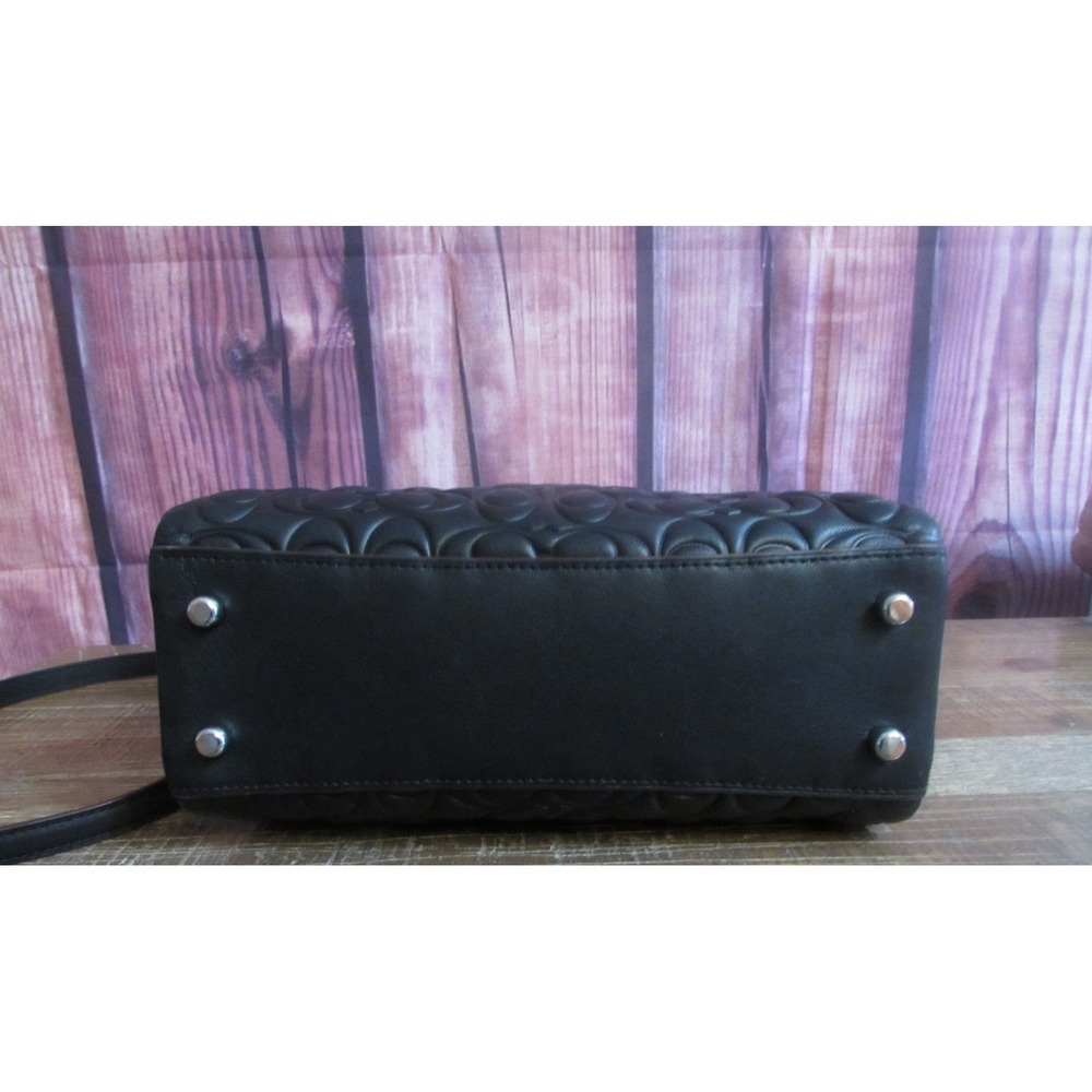 Coach Mini Darcie Carryall Black Brown Nappa Leather Crossbody Bag CM050‎ - Picture 8 of 11
